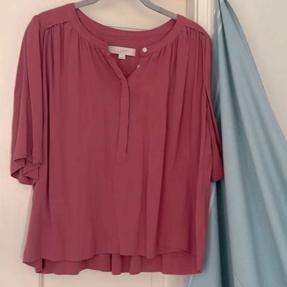 Brushed Western Clay Pink Short Sleeves Blouse Size Medium - Picture 1 of 5